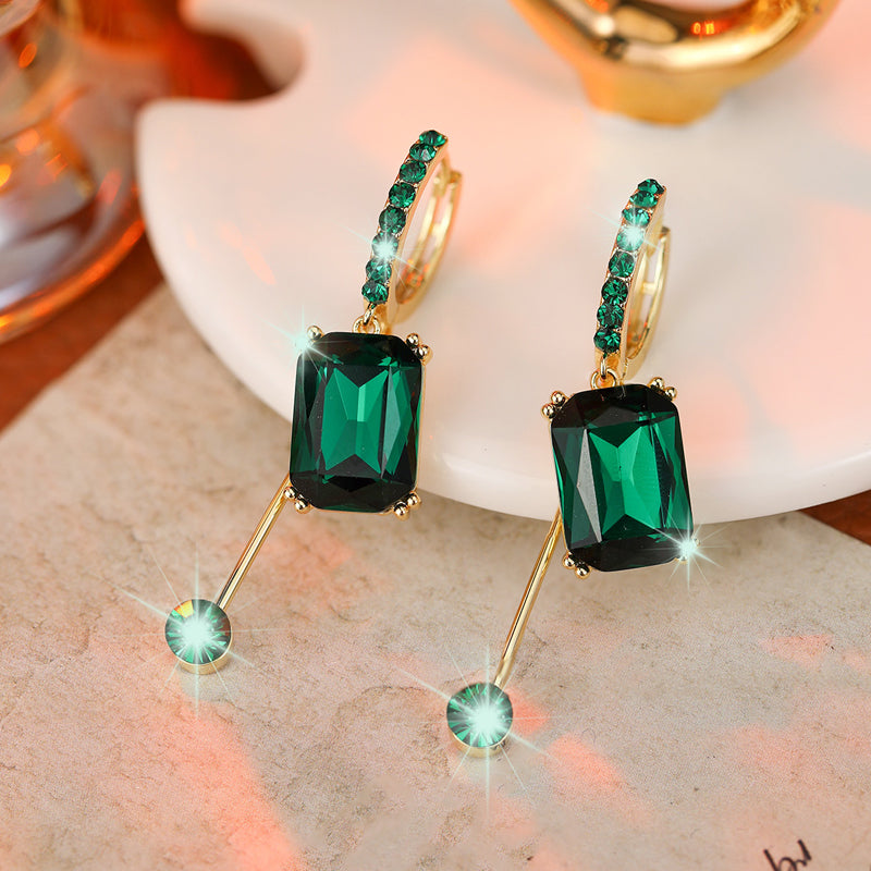 🔥2026 New Arrival ＆ Hot Sale🔥 Vintage Synthetic Diamond Drop Earrings – Clip-On, Elegant Dangle ✨