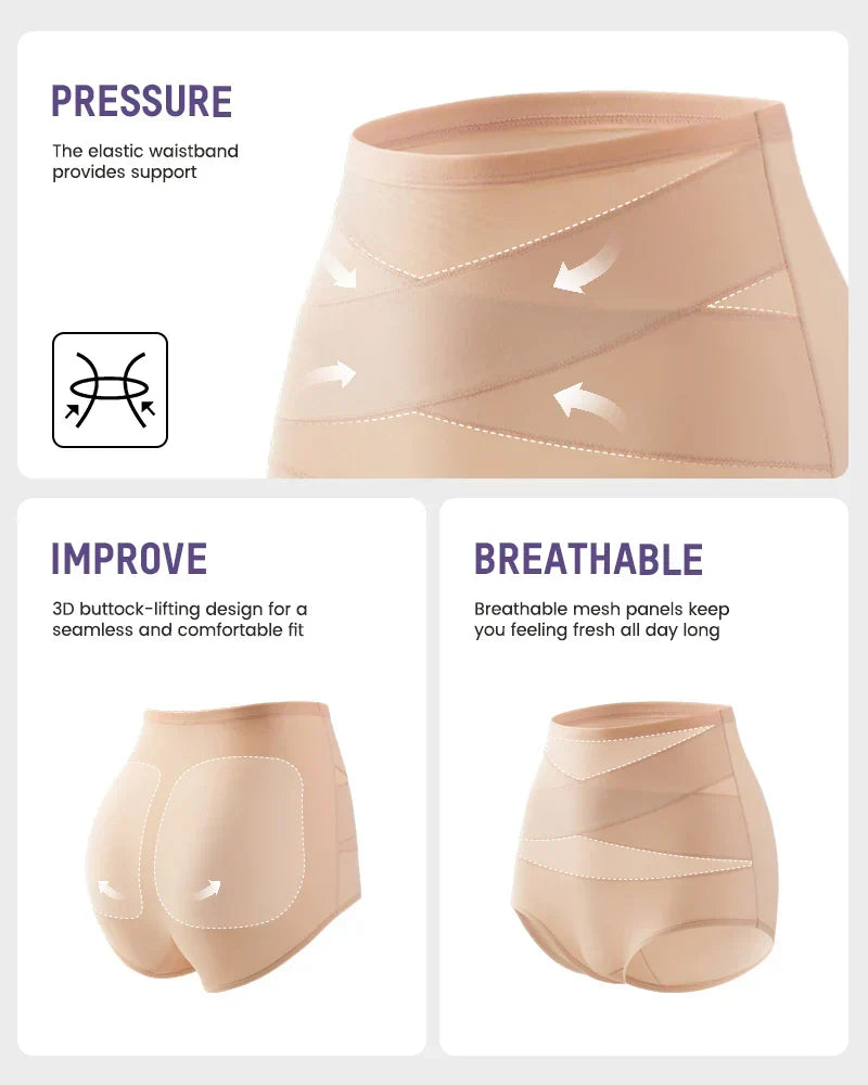 💖Hot Sale-Buy 1 Get 3 Packs💖Plus-Size High-Waist Cross Tummy Control Panties