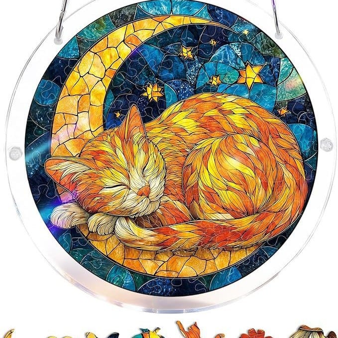 🔥LAST DAY 49% OFF ☀️🛍️Acrylic Jigsaw Puzzle Suncatcher 80 Pieces