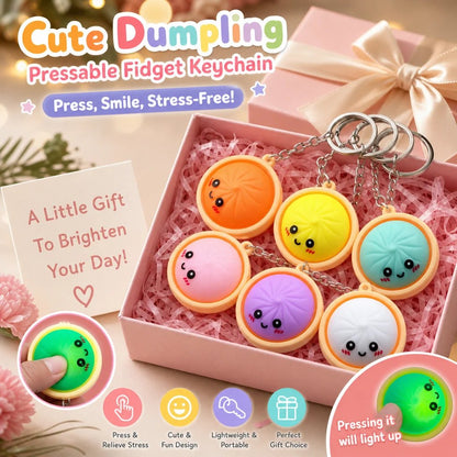 🔥 LAST DAY 49% OFF🔥  Cute Dumpling Pressable Fidget Keychain - touch sensing light