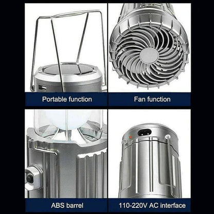 ⛺️🔥Hot Sale 50% OFF💡Portable LED Camping Lantern With Fan 🎵💨