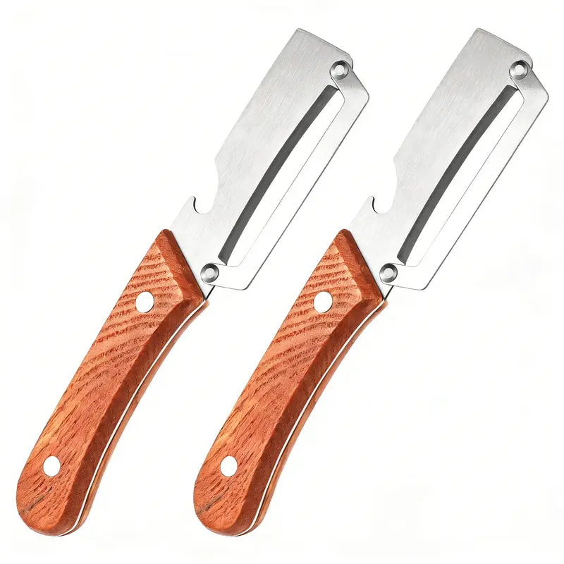 🔥Multi-Functional Wooden Vegetable Peeler with Built In Bottle Opener
