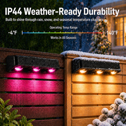 💡 7 Colors + RGB Solar Fence Lights