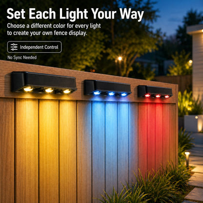 💡 7 Colors + RGB Solar Fence Lights