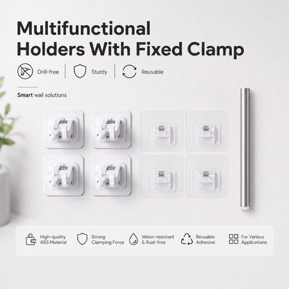 🔥Nail-Free Adjustable Curtain Rod Hooks