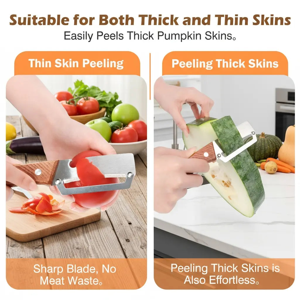 🔥Multi-Functional Wooden Vegetable Peeler with Built In Bottle Opener