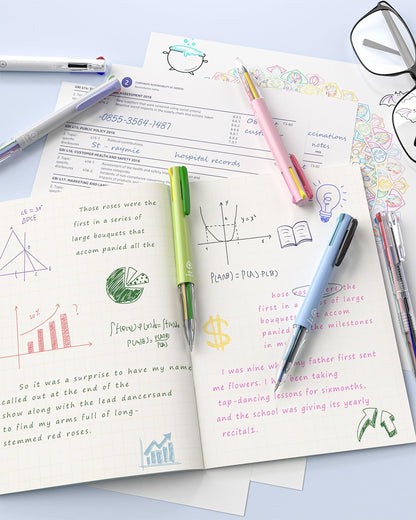 ⏳Last Day 50%OFF-Buy More Save More🎨🖊6 PCS Multi-Color Pen, 0.5mm Color Pen, 4-in-1 Multi-Color Ink Pen