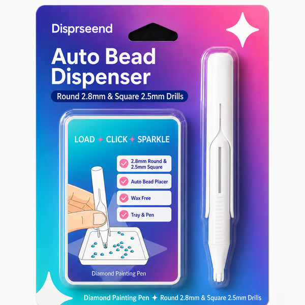 🔥 Last Day 60% OFF – 💎 Automatic Diamond Painting Bead Dispenser Pen & Tray Set