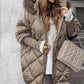 ❄️Especiales de Invierno❄️ Abrigo Parka de Mujer de Largo Medio con Mangas de Punto y Retales