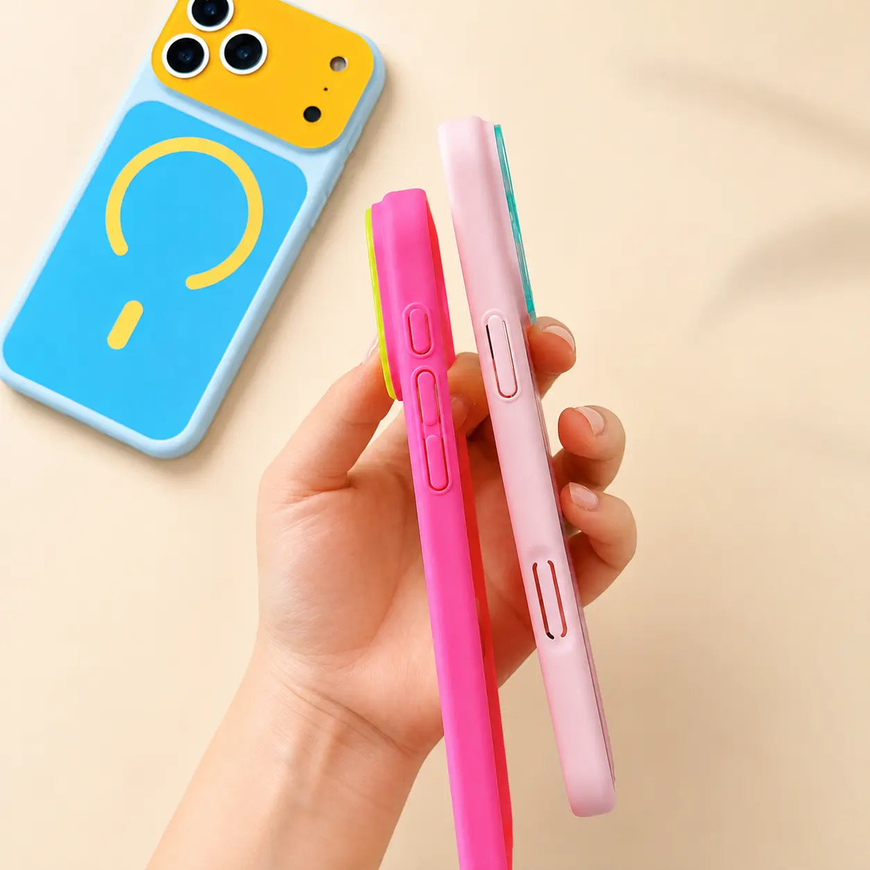 🔥Summer Hot Sale 🌈Dopamine Color Block MagSafe Case – Ultra-Slim Matte Hard PC Cover for iPhone 17 Pro Max