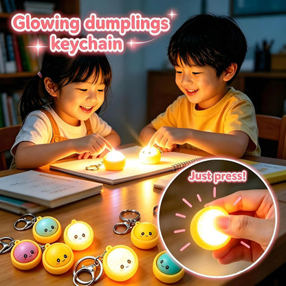 🔥 LAST DAY 49% OFF🔥  Cute Dumpling Pressable Fidget Keychain - touch sensing light