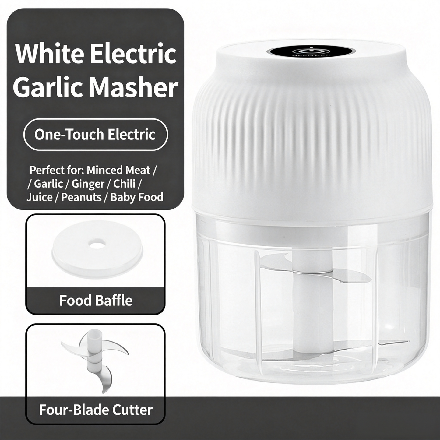 🏆LAST DAY SALE: ￡6.99!!⚡ AllChop Pro™ Electric Garlic Chopper, Mini Portable Veggie Cutter