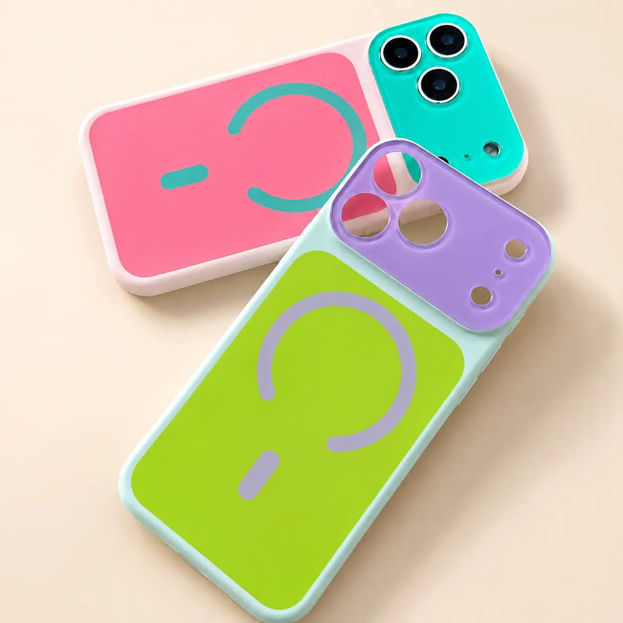 🔥Summer Hot Sale 🌈Dopamine Color Block MagSafe Case – Ultra-Slim Matte Hard PC Cover for iPhone 17 Pro Max
