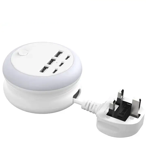 Ultimate 7-in-1 Retractable USB Charging Station with 8-Color Mood Lighting