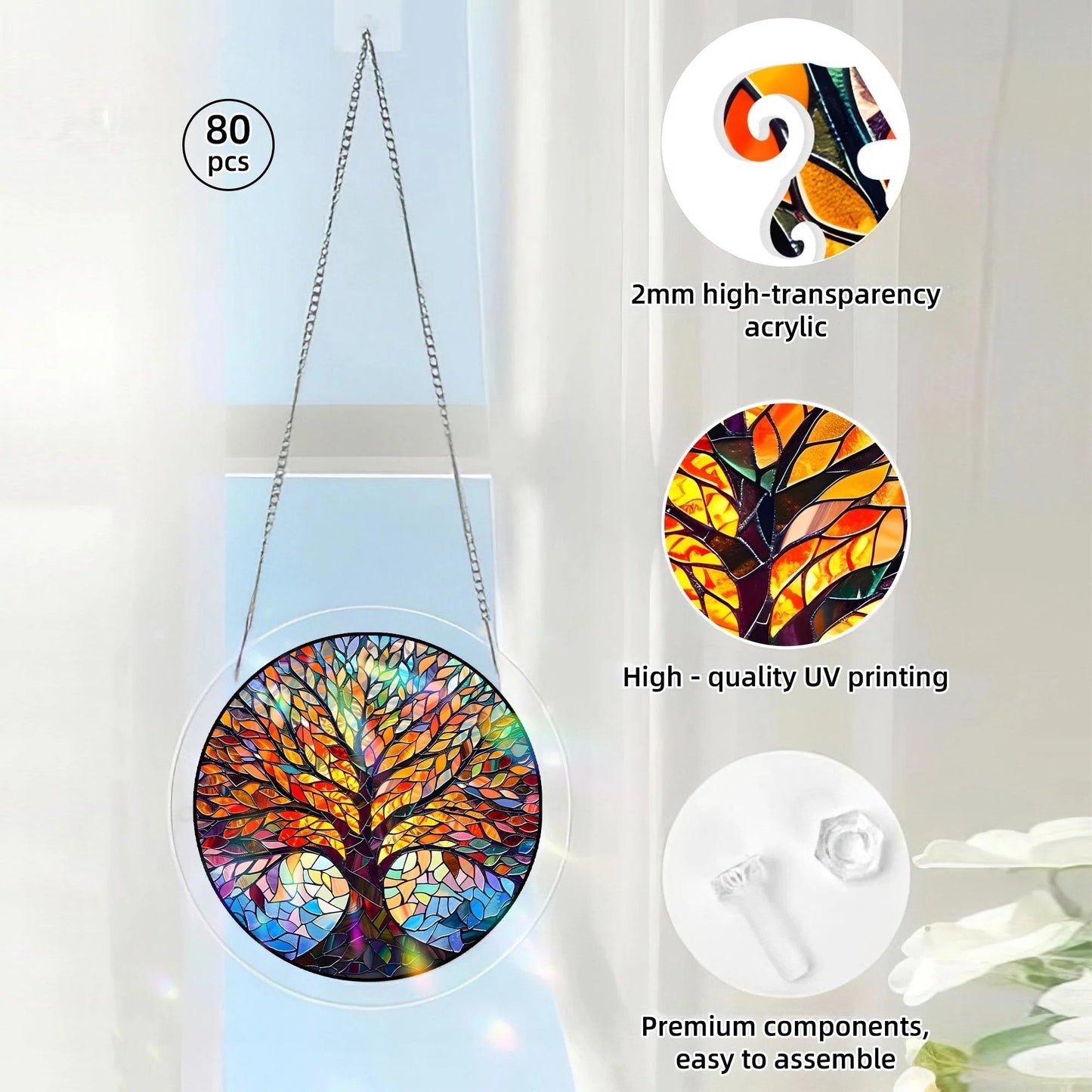 🔥LAST DAY 49% OFF ☀️🛍️Acrylic Jigsaw Puzzle Suncatcher 80 Pieces