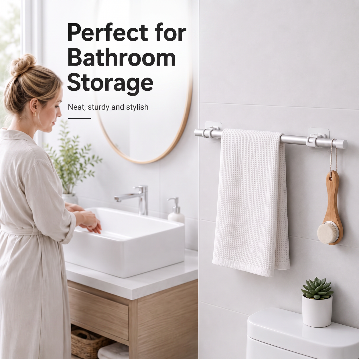 🔥Nail-Free Adjustable Curtain Rod Hooks