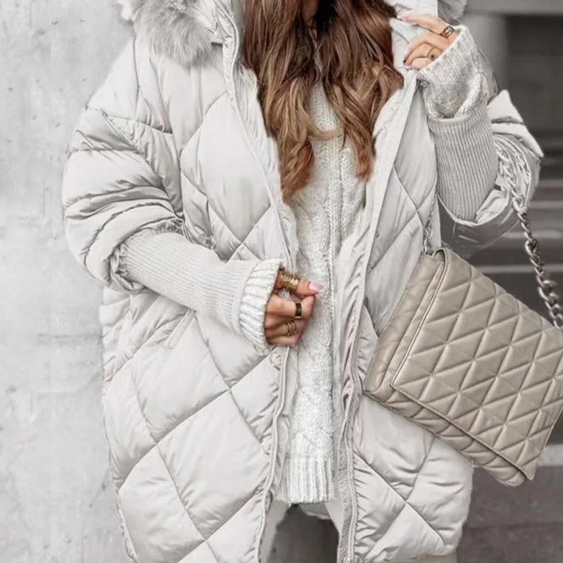 ❄️Especiales de Invierno❄️ Abrigo Parka de Mujer de Largo Medio con Mangas de Punto y Retales