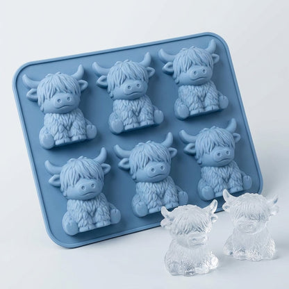 ⏳Last Day Special Price ￡6.99!!🐮 Mini Highland Cow Ice Cube Mold – Cute 3D Ice for Drinks, Parties & Gifts