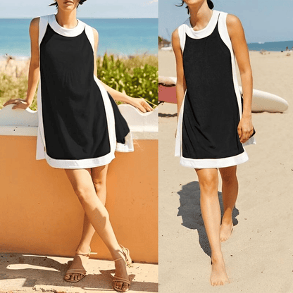 ⏰Hot Sale 60% OFF🔥Women's Casual Color Block Sleeveless Tops Matching Shorts with Pockets
