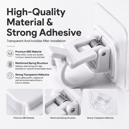 🔥Nail-Free Adjustable Curtain Rod Hooks