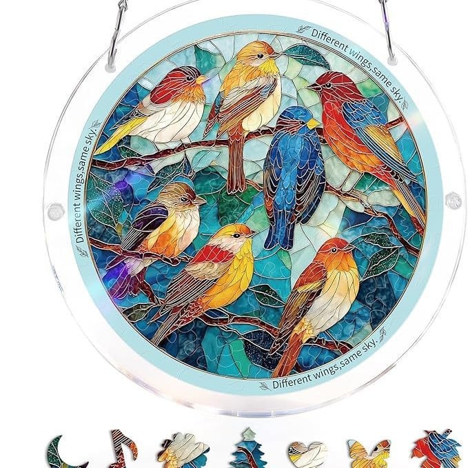 🔥LAST DAY 49% OFF ☀️🛍️Acrylic Jigsaw Puzzle Suncatcher 80 Pieces
