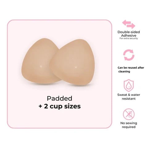 🔥LAST DAY SALE ONLY ￡7.99!!💕OUFALI Lift Inserts for Bras – Lightly Padded, Double-Sided Adhesive👙 Reusable, Washable • Natural Lift • Seamless Under Clothing ✨