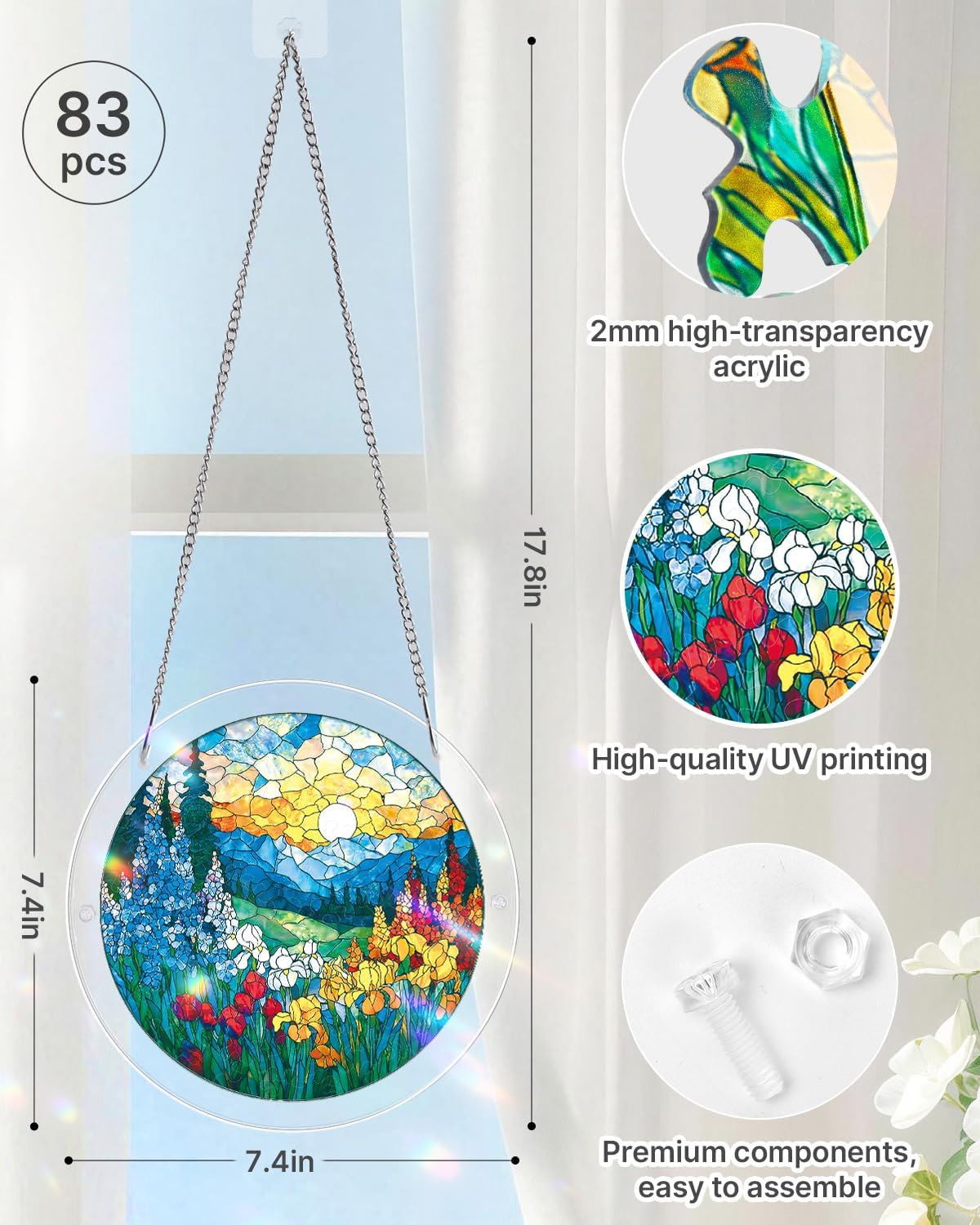 Acrylic Jigsaw Puzzle Suncatcher - Glowing Feather Haven