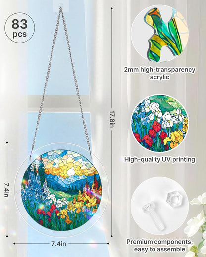 Acrylic Jigsaw Puzzle Suncatcher - Glowing Feather Haven