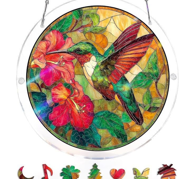🔥LAST DAY 49% OFF ☀️🛍️Acrylic Jigsaw Puzzle Suncatcher 80 Pieces