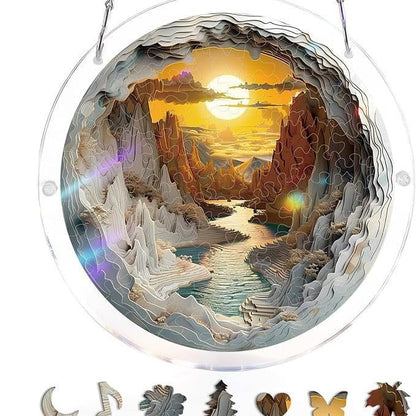 🔥LAST DAY 49% OFF ☀️🛍️Acrylic Jigsaw Puzzle Suncatcher 80 Pieces
