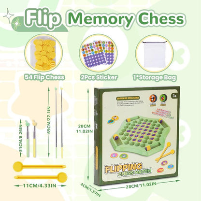 🎁¡PROMOCIÓN ÚLTIMO DÍA 50% DE DESCUENTO!⏰Juego de mesa Flip-Match para niños – Tablero de ajedrez Flip DIY para niños