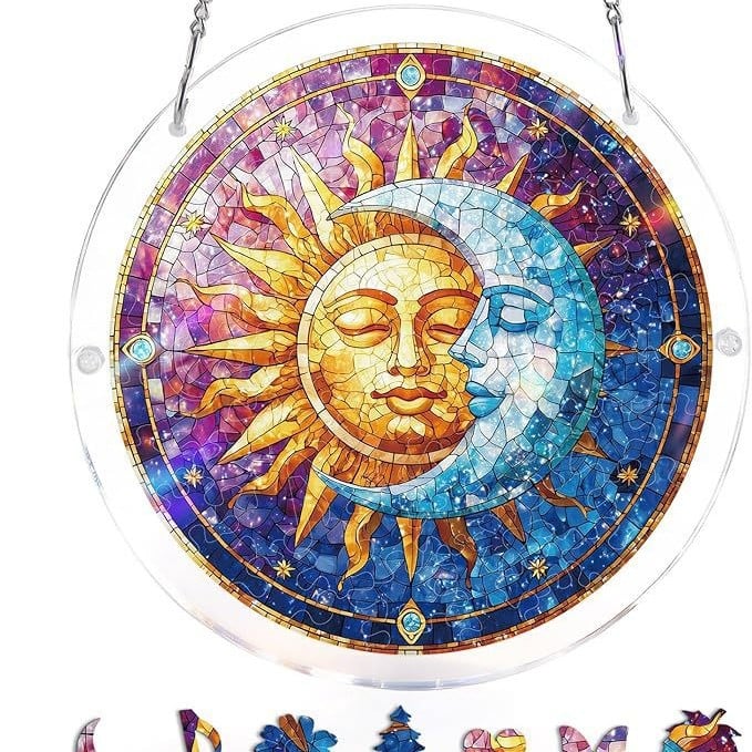 🔥LAST DAY 49% OFF ☀️🛍️Acrylic Jigsaw Puzzle Suncatcher 80 Pieces