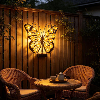 🦋 Solar Metal Butterfly Wall Light