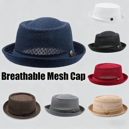 Summer Breathable Mesh Pork Pie Hat