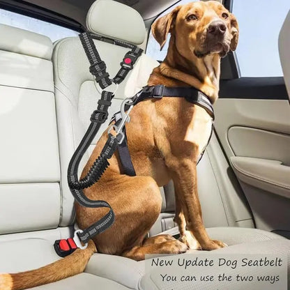 🐱🐶 2-Pack Pet Seatbelts – Car Headrest Restraint, Adjustable Safety Leads