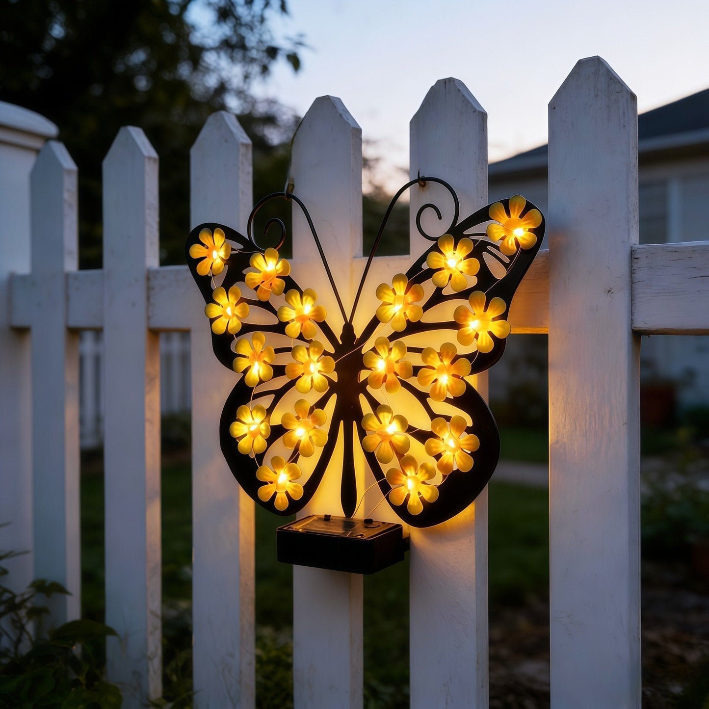 🦋 Solar Metal Butterfly Wall Light