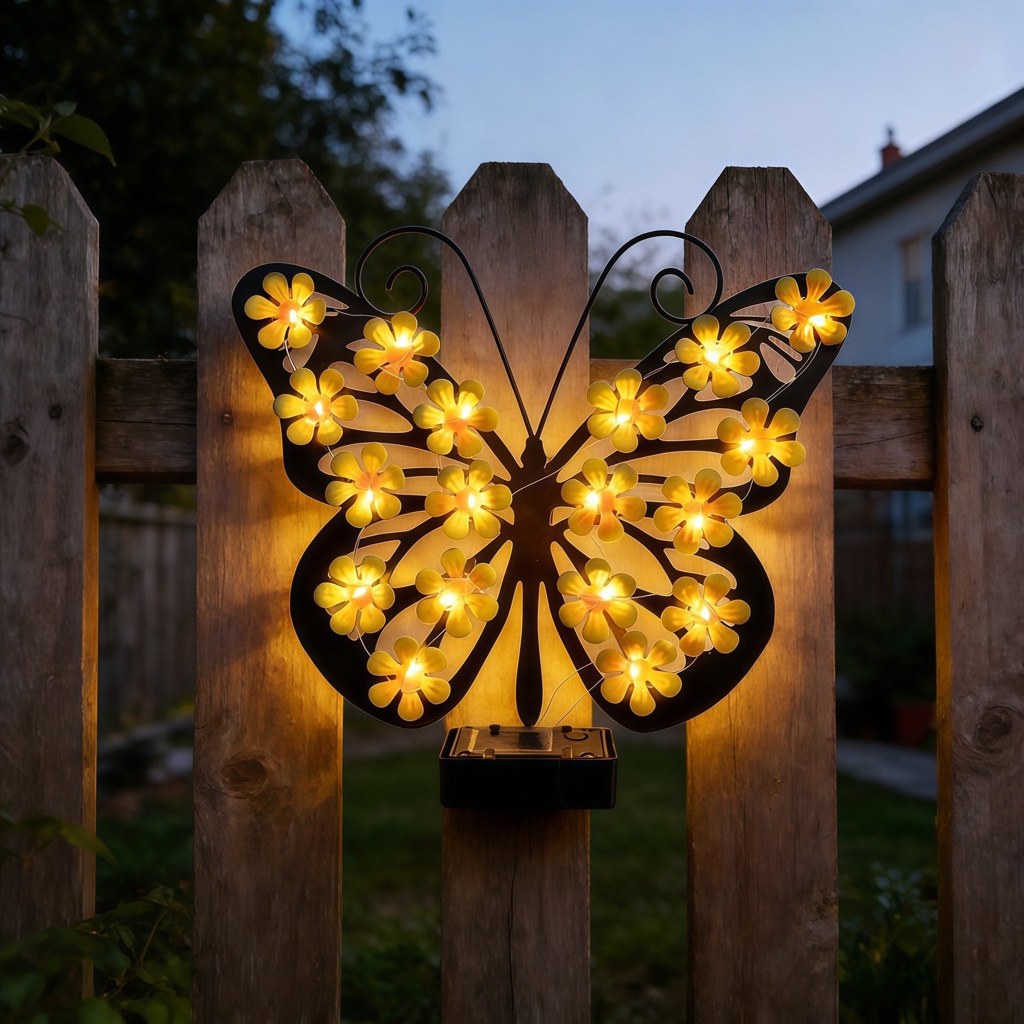 🦋 Solar Metal Butterfly Wall Light