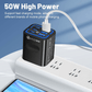 Portable Multi Port Charging Station 50W, 6-Port USB C & USB A