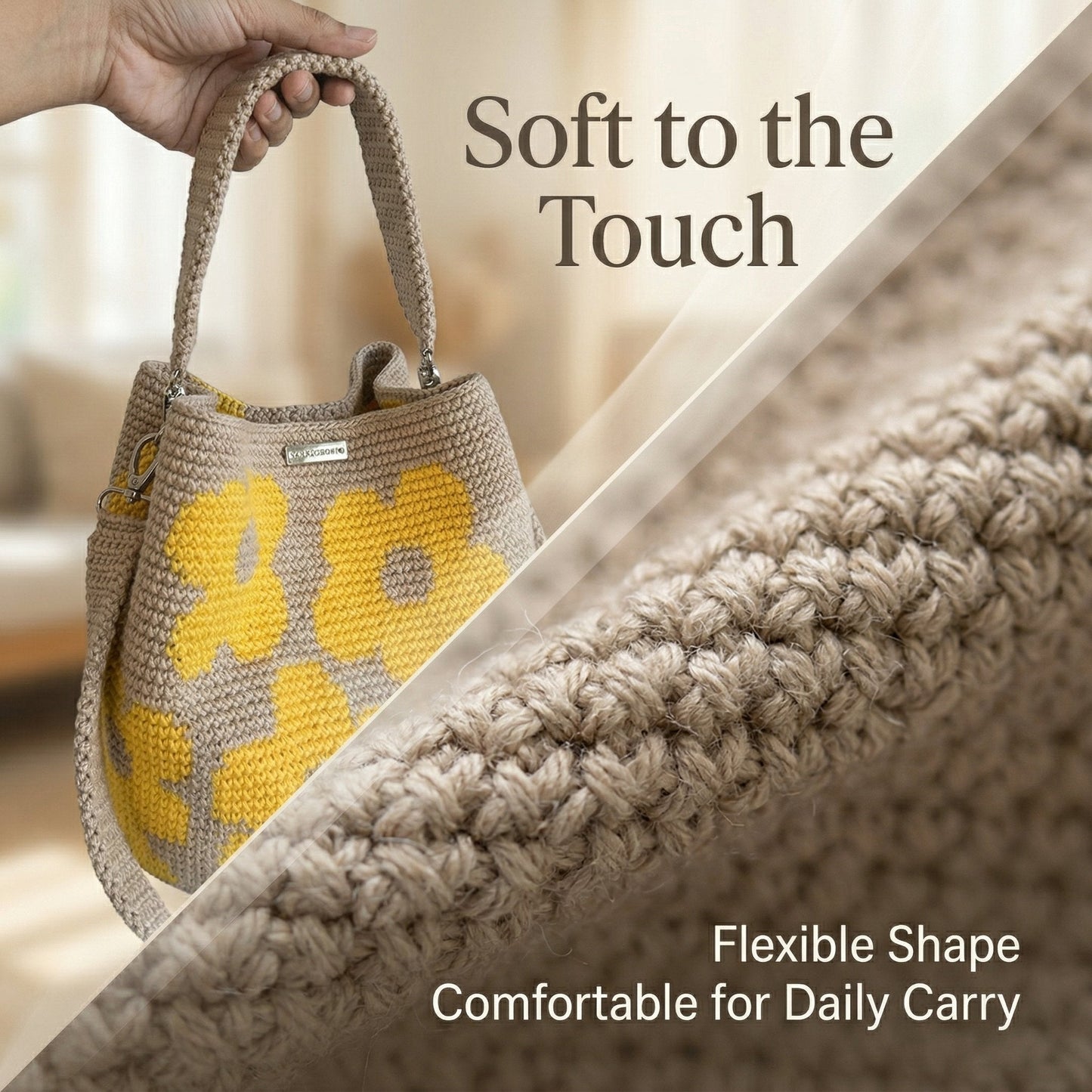 ☀️2026 HOT SALE 49% OFF🧵🌸Handmade Crochet Flower Tote 🌼✨