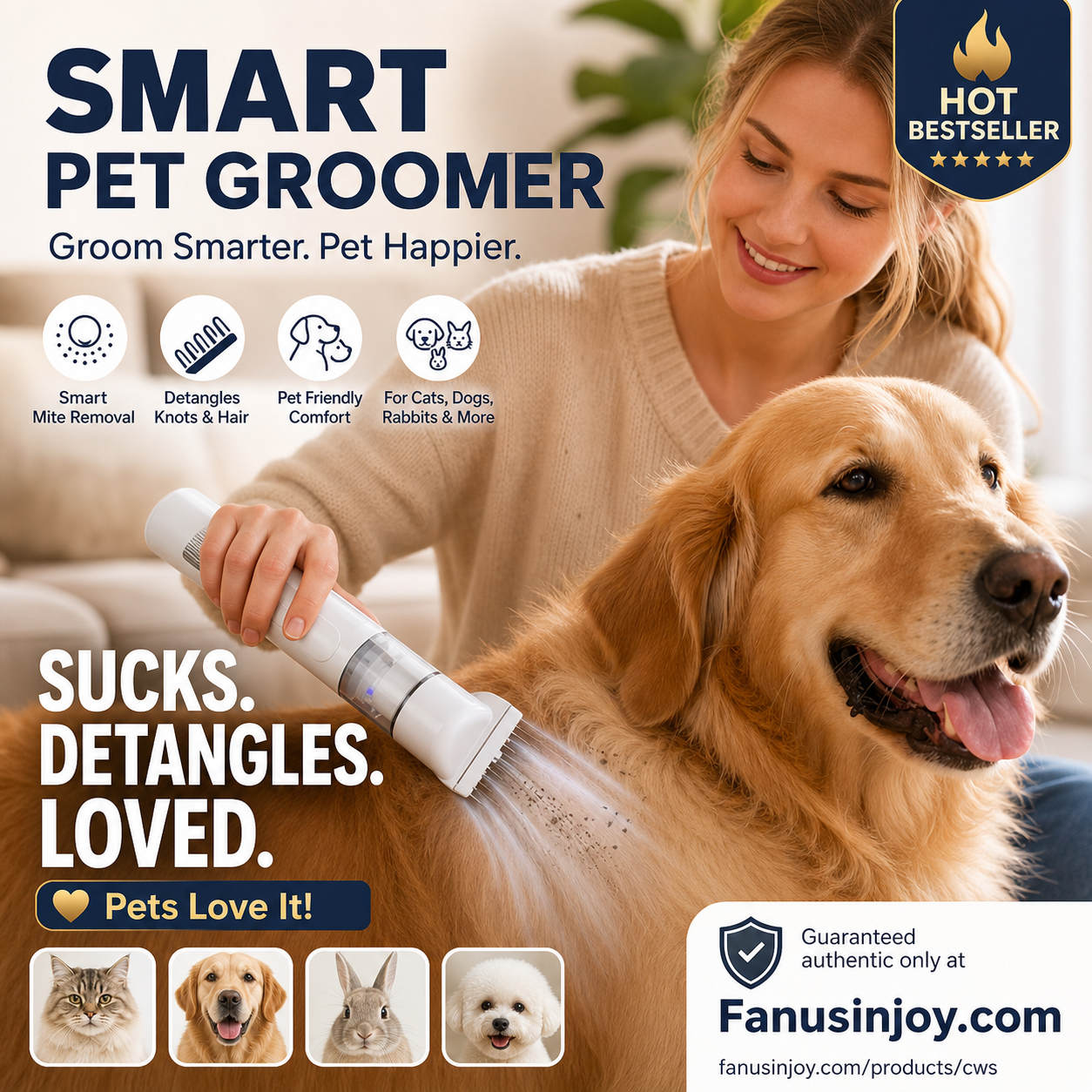 🔥Electric Pet Grooming Comb🐕Keep your furry friends away from mites, fleas and tangled fur！