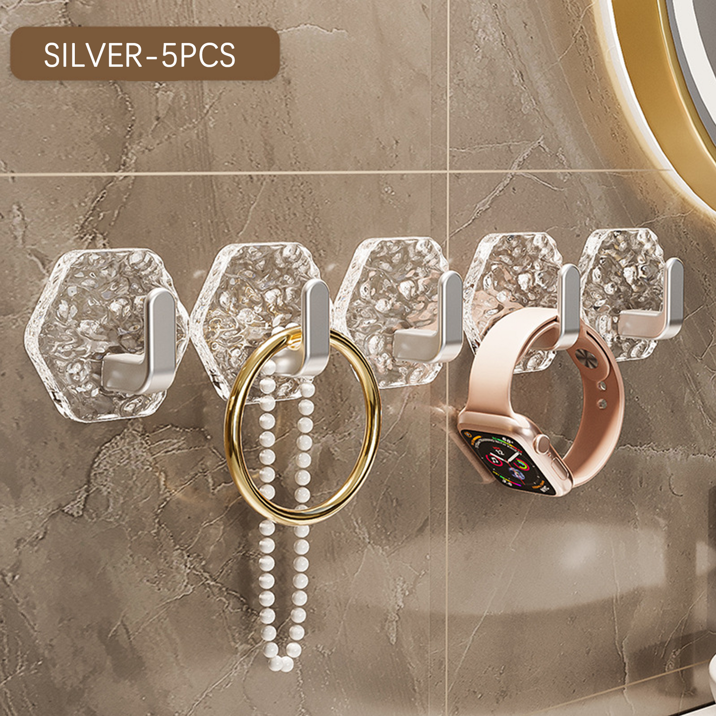 🏆LAST DAY SALE 50% OFF!!🎁🔥Hexagon Ripple Self-Adhesive Hooks – Heavy Duty, Waterproof & Rustproof✨ No Drilling • Strong Hold • Easy Install