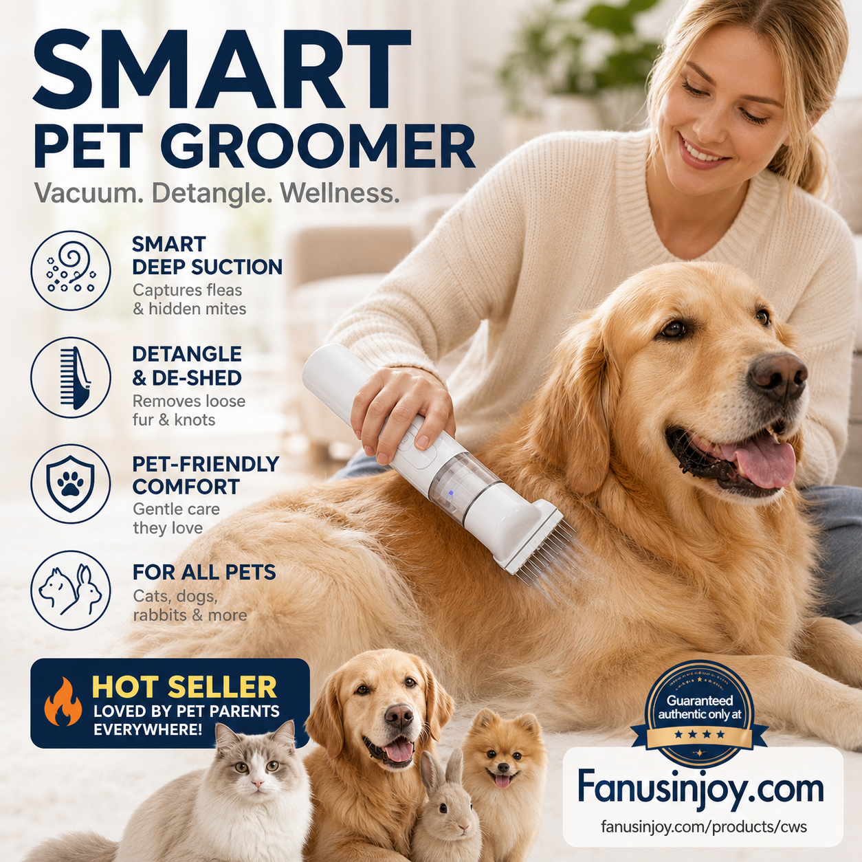🔥Electric Pet Grooming Comb🐕Keep your furry friends away from mites, fleas and tangled fur！