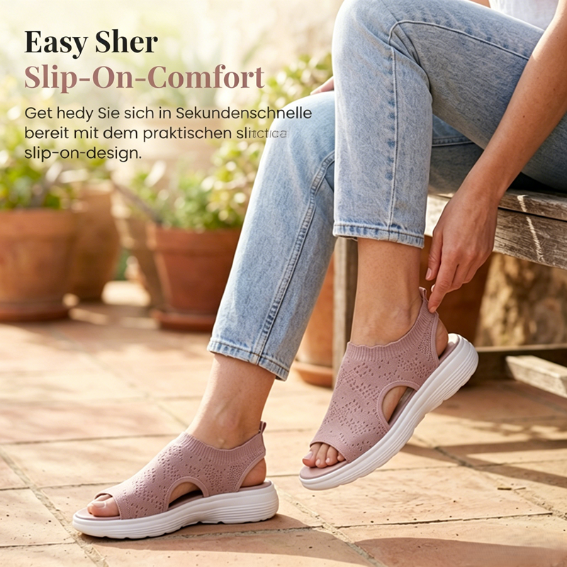 ⏳Time-Limited Special Price: ￡13.99!!🎁Women’s Knit Platform Sandals – Lightweight, Breathable & Arch-Supported 🏝️☁️  Cushioned Memory Foam Footbed • Non-Slip Sole • All-Day Comfort for Summer Walks, Holidays & City Days 🎁🇬🇧