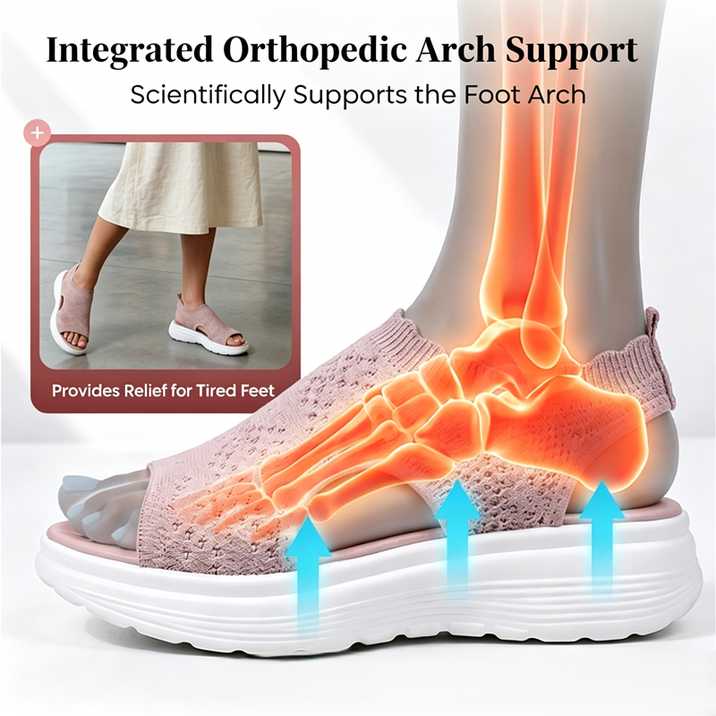 ⏳Time-Limited Special Price: ￡13.99!!🎁Women’s Knit Platform Sandals – Lightweight, Breathable & Arch-Supported 🏝️☁️  Cushioned Memory Foam Footbed • Non-Slip Sole • All-Day Comfort for Summer Walks, Holidays & City Days 🎁🇬🇧