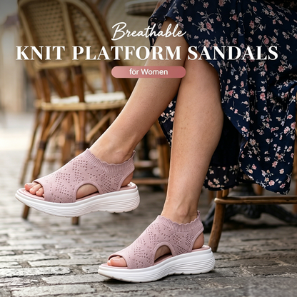 ⏳Time-Limited Special Price: ￡13.99!!🎁Women’s Knit Platform Sandals – Lightweight, Breathable & Arch-Supported 🏝️☁️  Cushioned Memory Foam Footbed • Non-Slip Sole • All-Day Comfort for Summer Walks, Holidays & City Days 🎁🇬🇧