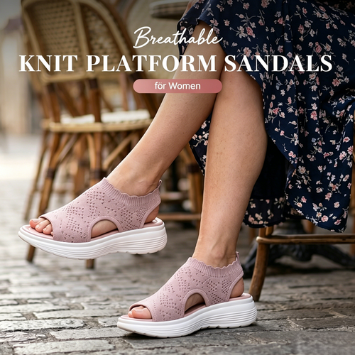 ⏳Time-Limited Special Price: ￡13.99!!🎁Women’s Knit Platform Sandals – Lightweight, Breathable & Arch-Supported 🏝️☁️  Cushioned Memory Foam Footbed • Non-Slip Sole • All-Day Comfort for Summer Walks, Holidays & City Days 🎁🇬🇧