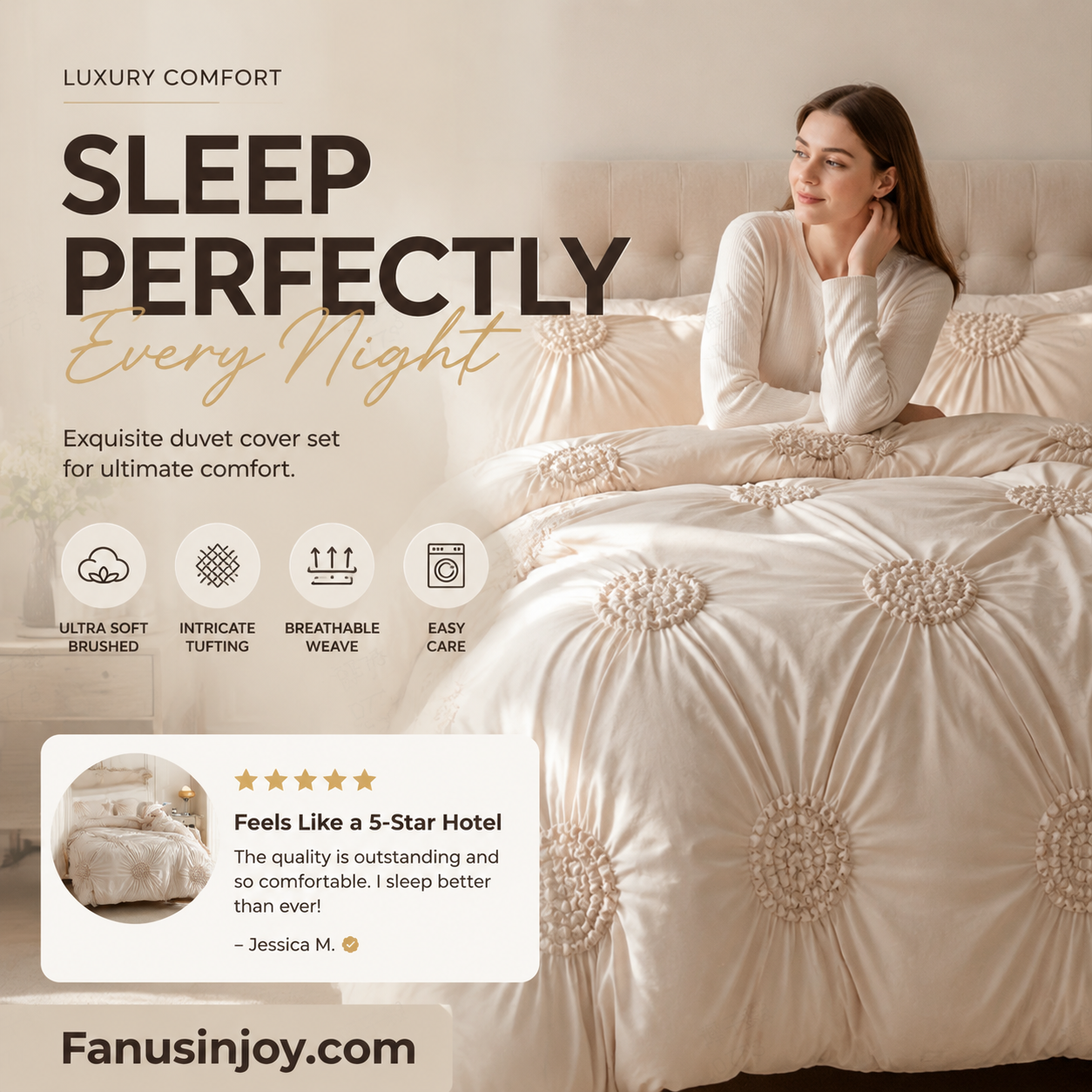 😴 Bring you cozy deep sleep!Elegant Pinch Pleat Duvet Cover Set