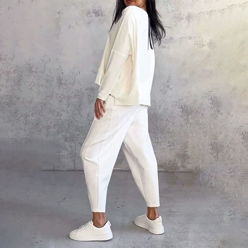 Fashion, Casual ✨Long sleeve round neck and pants 2-piece set