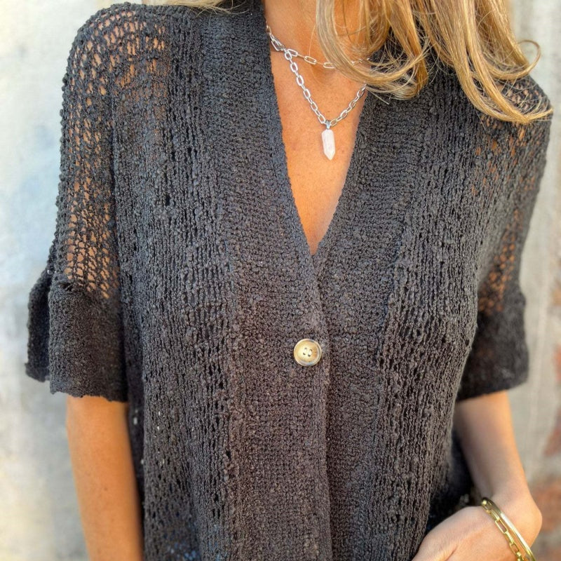 💐LAST DAY SALE 65% OFF🔥Women’s Solid One Button Knitted Top