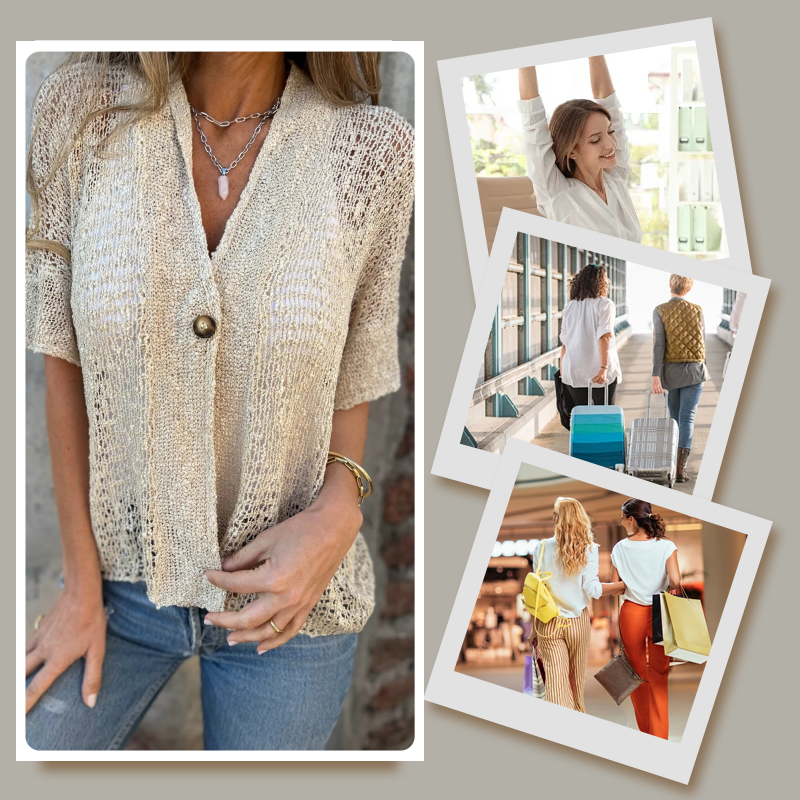 💐LAST DAY SALE 65% OFF🔥Women’s Solid One Button Knitted Top